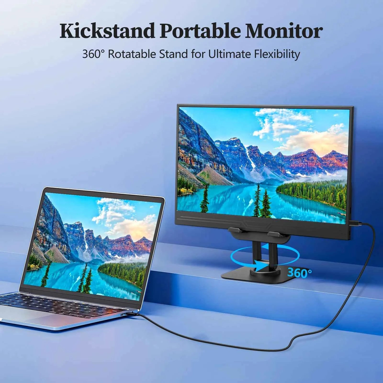 VEOUT 13.3inch Small Portable Monitor for Laptop, IPS 1080P USB HDMI Travel External Second Screen for Mac Phone PS5 Xbox Switch