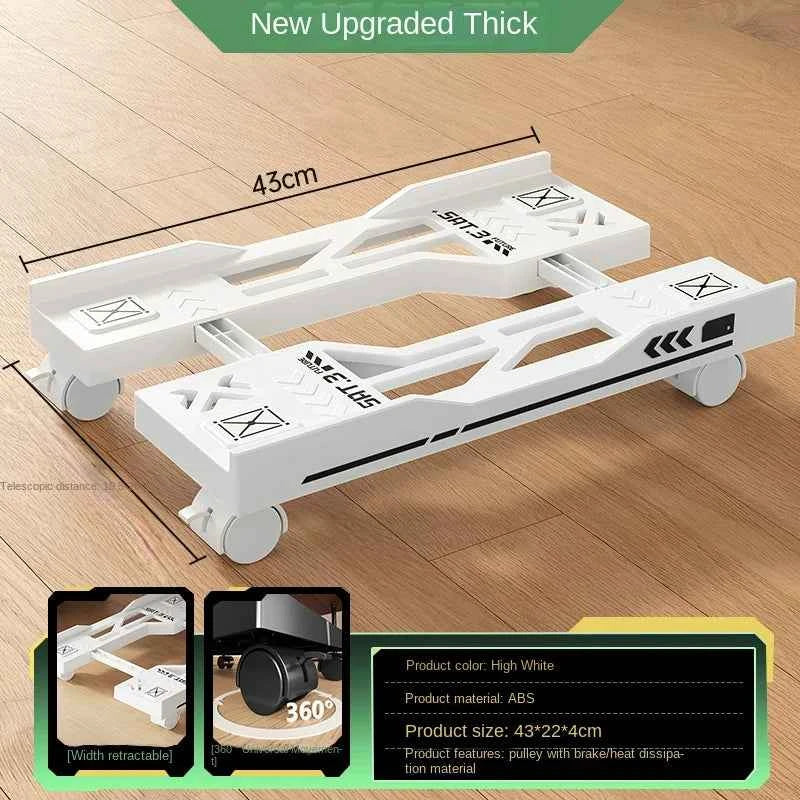 New CPU Stand Adjustable Bracket PC Holder Cart Mobile Computer Tower Stand with Rolling Caster Wheels Adjustable Desktop Stand