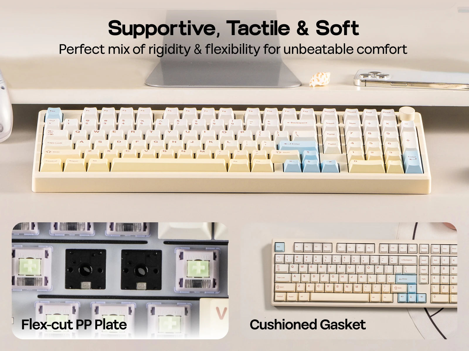 EPOMAKER Galaxy100 Lite QMK/VIA 96% ANSI US Layout Wired/2.4GHz/BT Wireless 1800 Aluminum Mechanical Keyboard 8000mAh Battery
