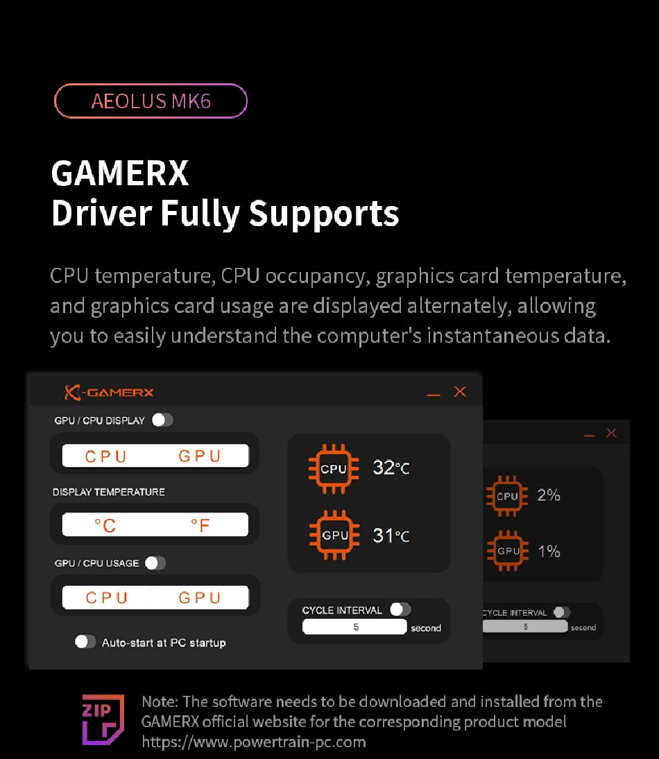 Power Train X-GAMERX MK6 Dual Tower CPU Cooler ARGB Digital Display Six Heat Air Cooling For LGA1700 115X AM5