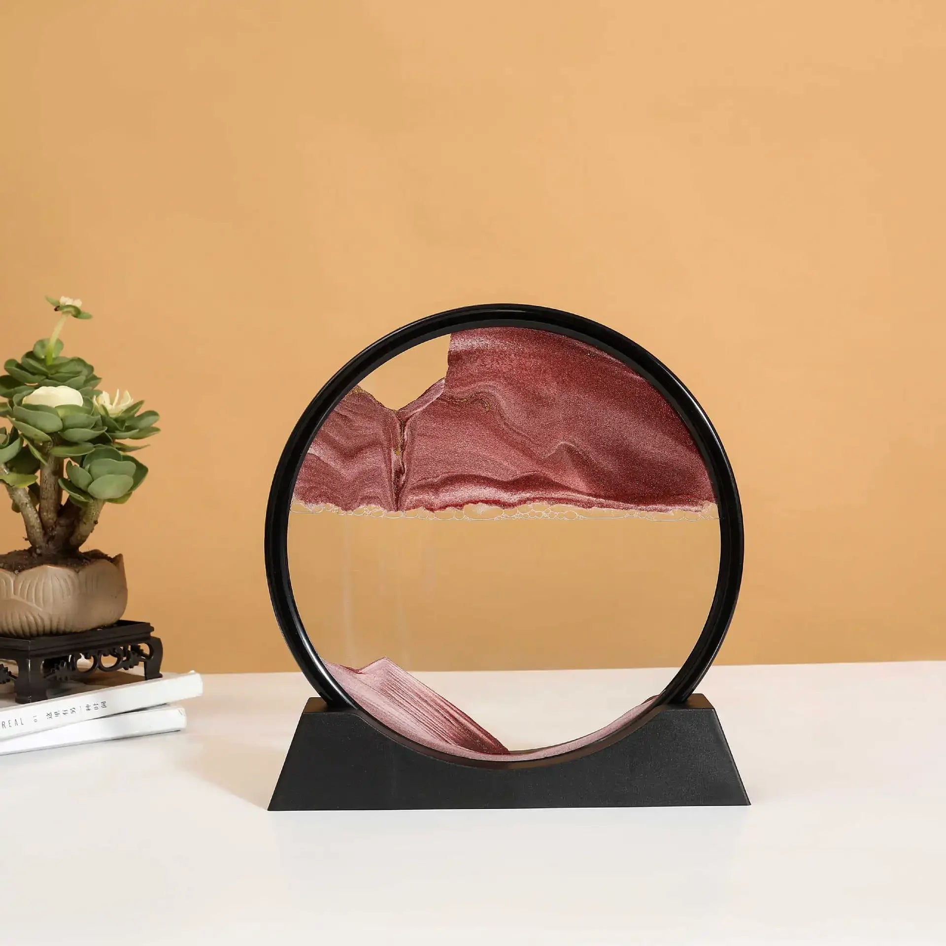 3D Sandscape Moving Sand Art Picture Round Glass Deep Sea Hourglass Quicksand Craft Flowing Sand Painting Office Home Decor Gift