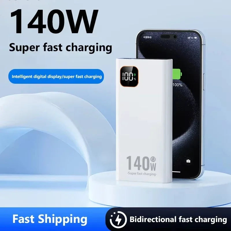 Lenovo 140W 500000mAh Ultra Capacity Junp Starter Super Fast Charging CCC Portable Battery Charger For IPhone Samsung 2026 New