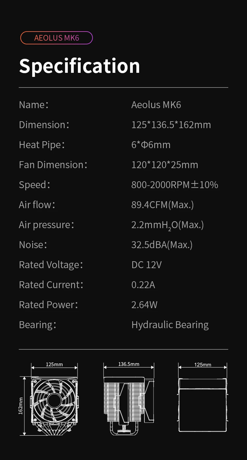 Power Train X-GAMERX MK6 Dual Tower CPU Cooler ARGB Digital Display Six Heat Air Cooling For LGA1700 115X AM5