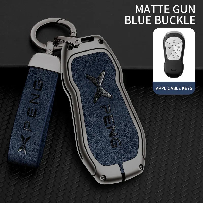 Metal Car Key Fob Cover Case Shell For Xpeng Xiaopeng P5 P7 G9 G3i Holder Interior Keychain Leather Accessories