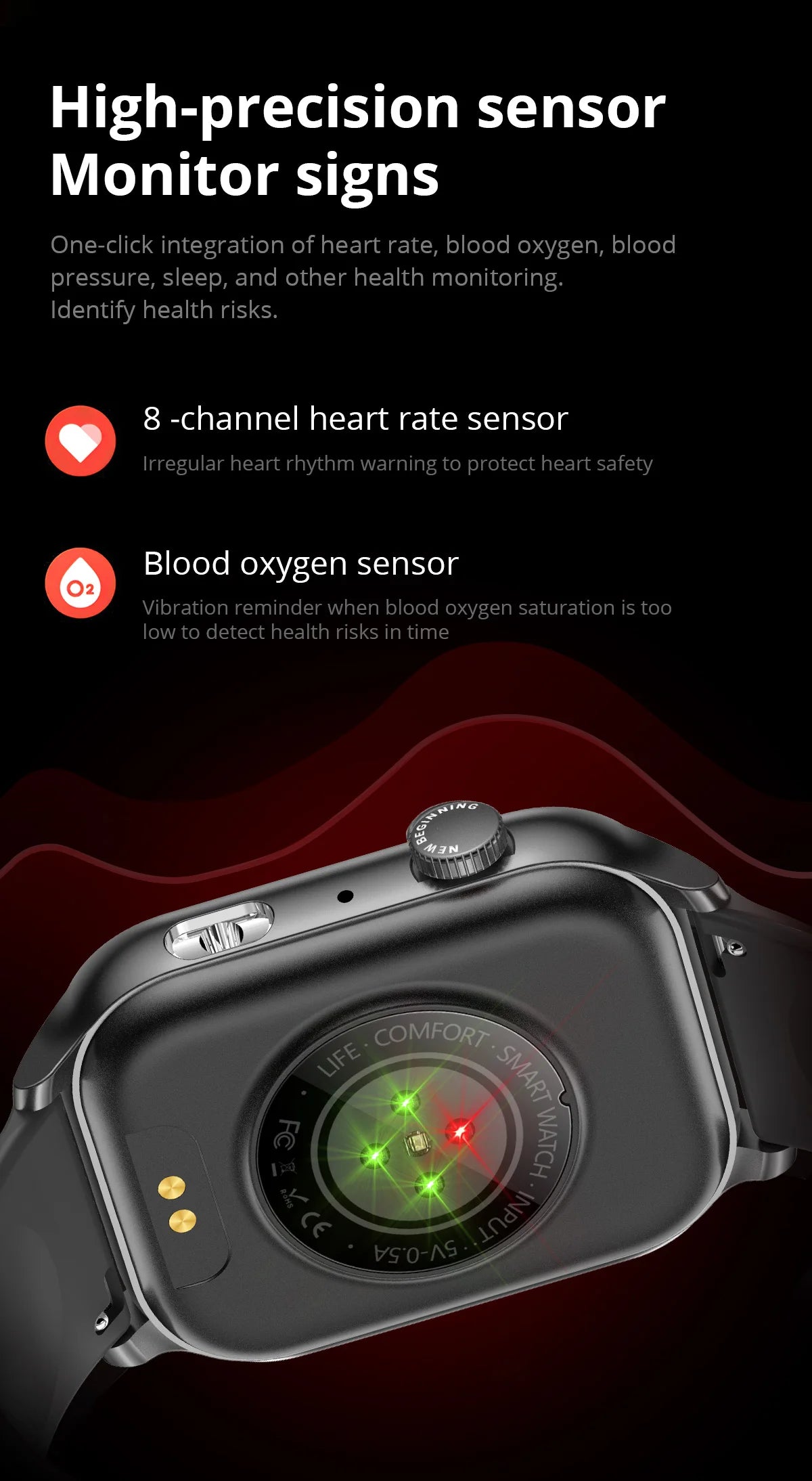 COLMI P78 AMOLED Smartwatch 1.95'' Display with Flashlight & Voice Calling 100+ Sports Mode Health Monitor Men Women Smart Watch