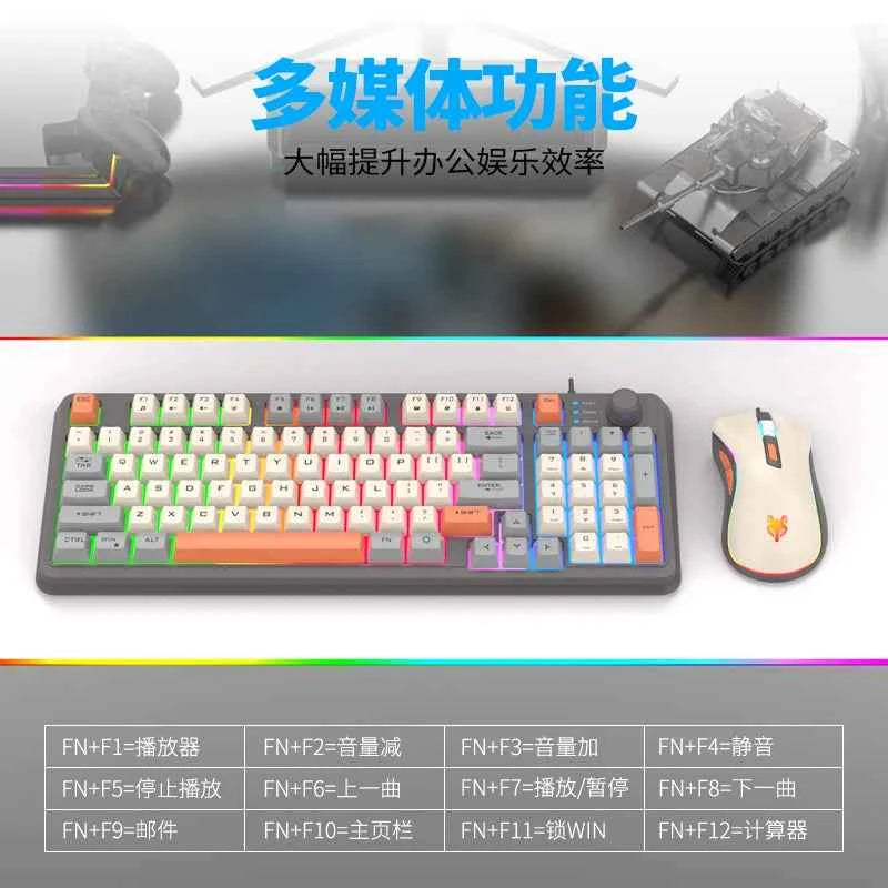 K820 USB Wired Gaming Keyboard Mouse Set, Illuminated Desktop/Laptop Combo