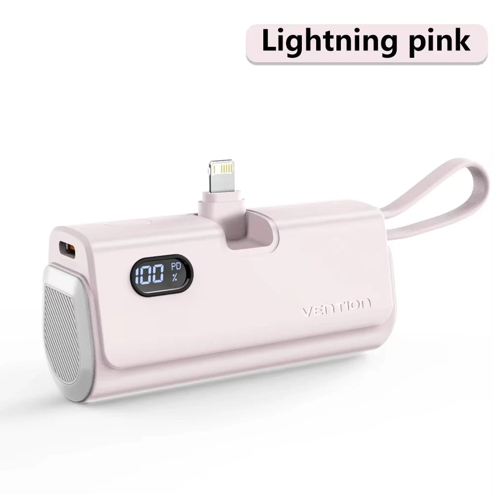 Vention Power Bank 4800mAh PD 22.5W Fast Charging Mini Portable PowerBank for iPhone 15 14 13Pro Max Xiaomi Huawei Phone Charger