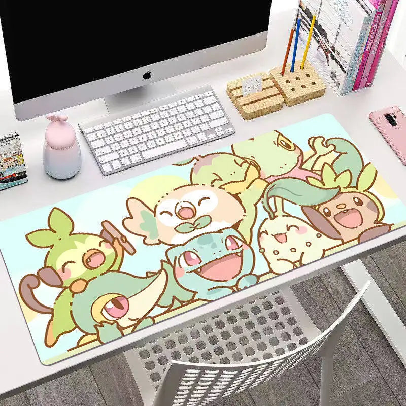 Animated Pokémon Pikachu High Definition Printed Leather Mouse Pad Pokémon Game Oversize Gaming Keyboard Desktop Pad Writing Pad