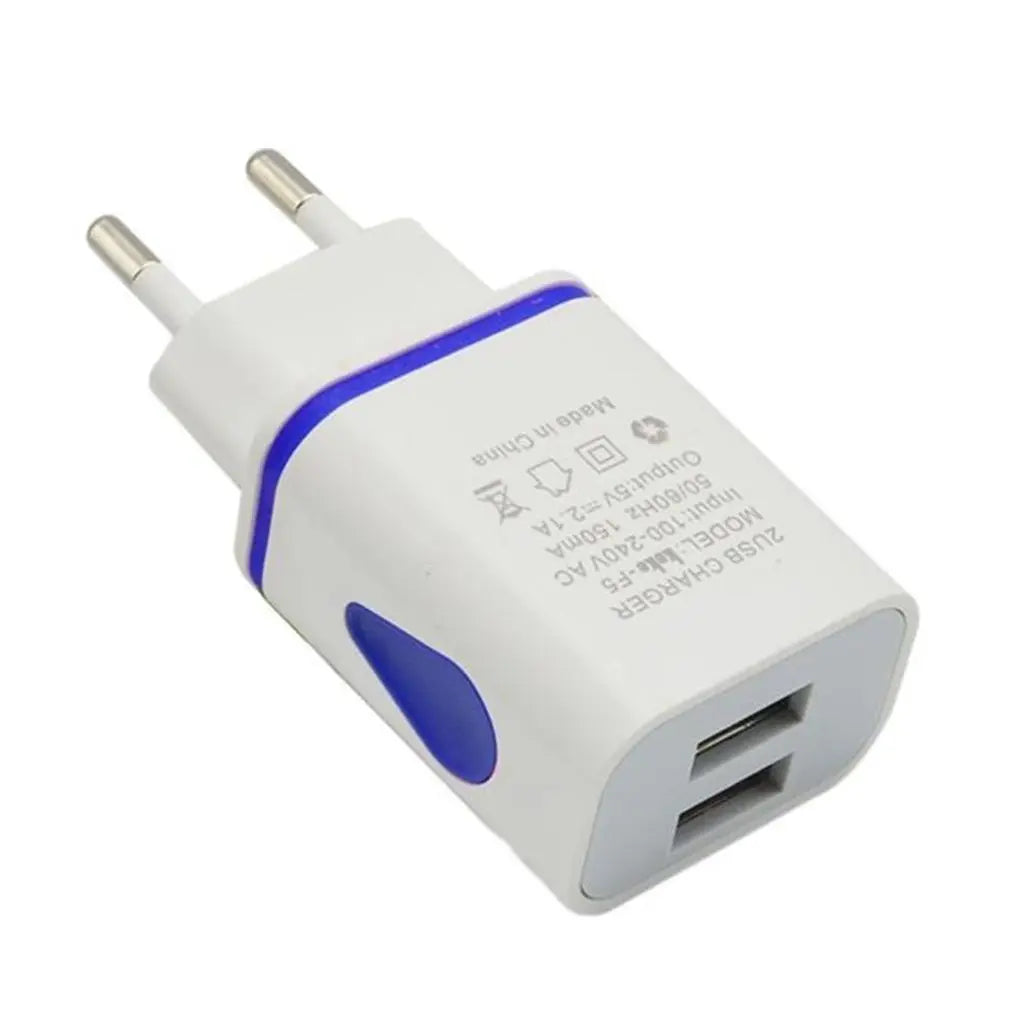 USB Wall Charger for Samsung Xiaomi Dual Port 2A Output Travel Plug Power Adapter Compatible for Phone EU/US Plug