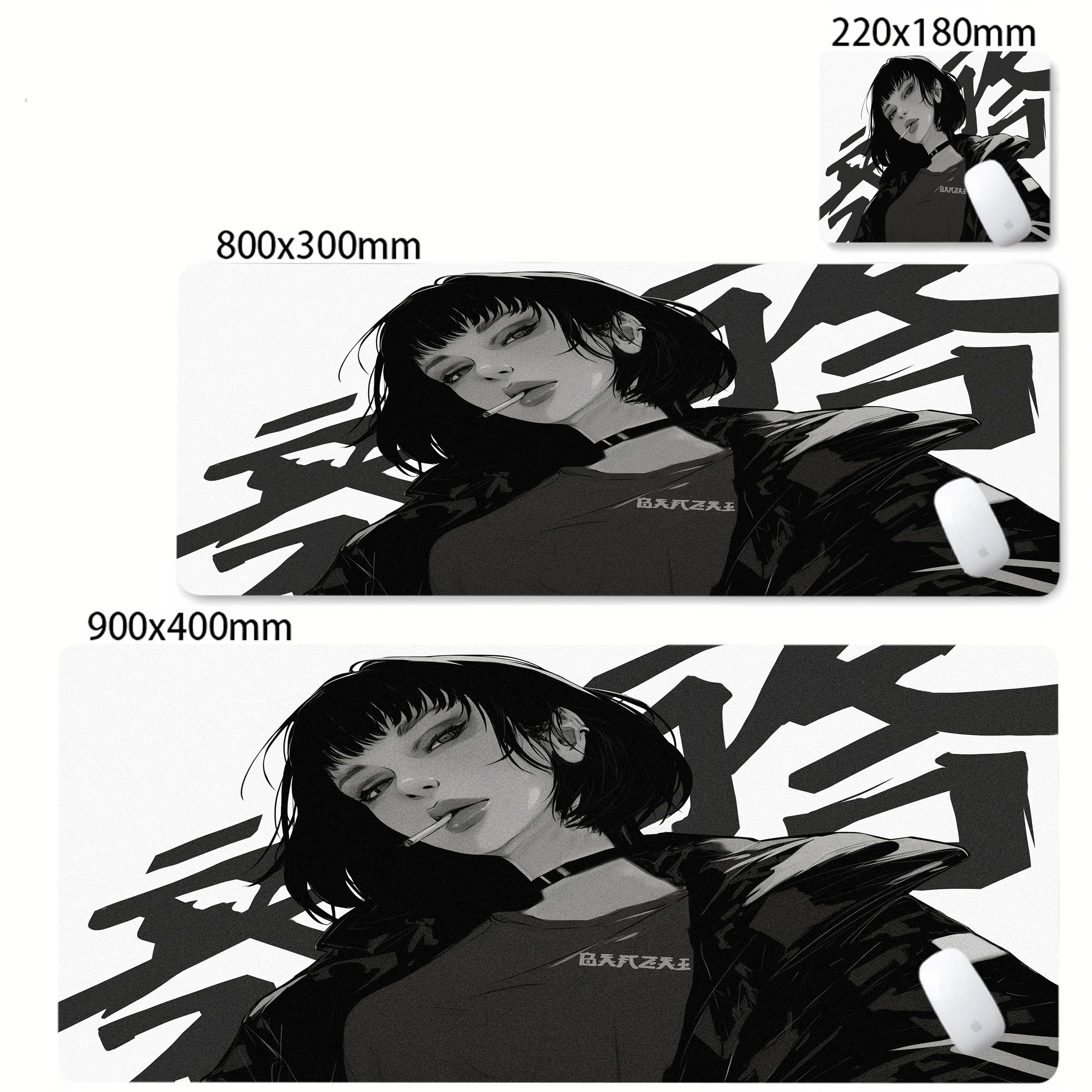 Mask Anime Girl Mouse Pad Large Computer Office Game Table Mats XXL Rubber Anti-slip Gaming Keyboard Mousepads Long Desk Pads