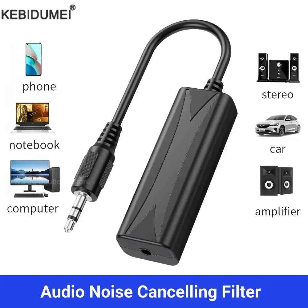 3.5mm AUX Audio Anti-interference Ground Loop Noise Filter Lsolator Eliminate Cancelling For Home Stereo Car Audio System