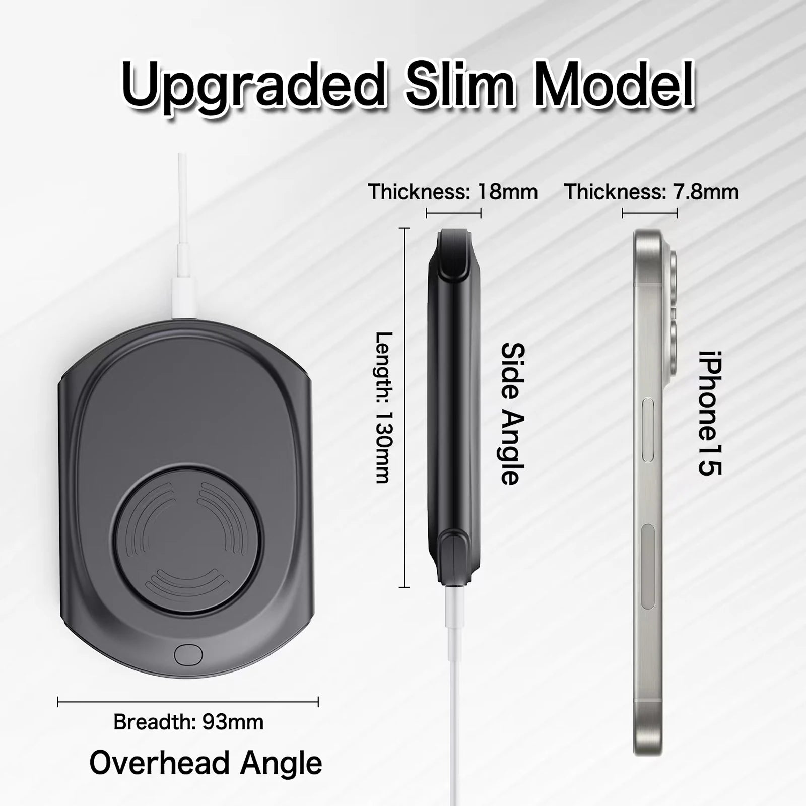 Mouse Jiggler, Ultra Slim, 20dB Noiseless, Undetectable Mouse Mover Simulates Realistic Movement, Driver Free Shaker
