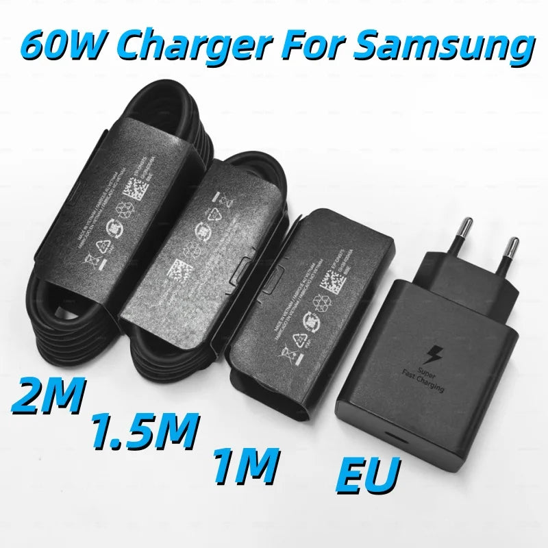 Samsung S26 Ultra original 60W Charger PD Type C Adapter EU Plug Fast Charge Samsung S25+ S25 S24 S23 S22 Ultra A57 Tab S10 S9