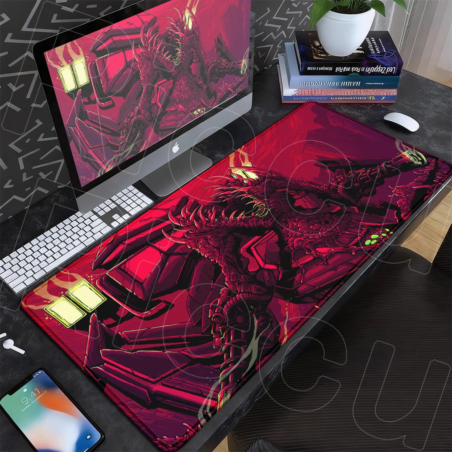 60x35cm Company Office Mice Extend Carpet XXL Hyper Beast Non-slip Rubber Mouse Pad Keyboard Gaming Accessories Cool Monster Mat