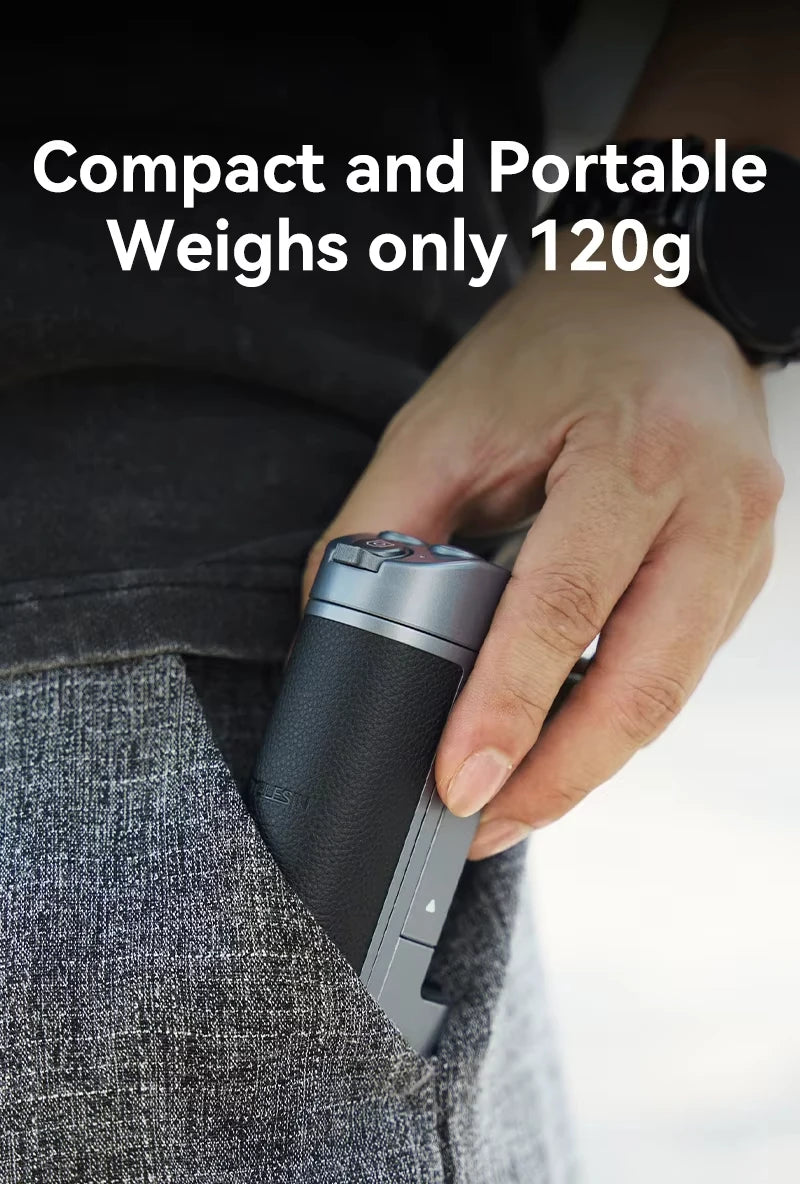 Phone Camera Grip with Bluetooth, Hidden Selfie Stick Stand Multi-Mode Control Universal Fit for IPhone/Android - Vlog Essential