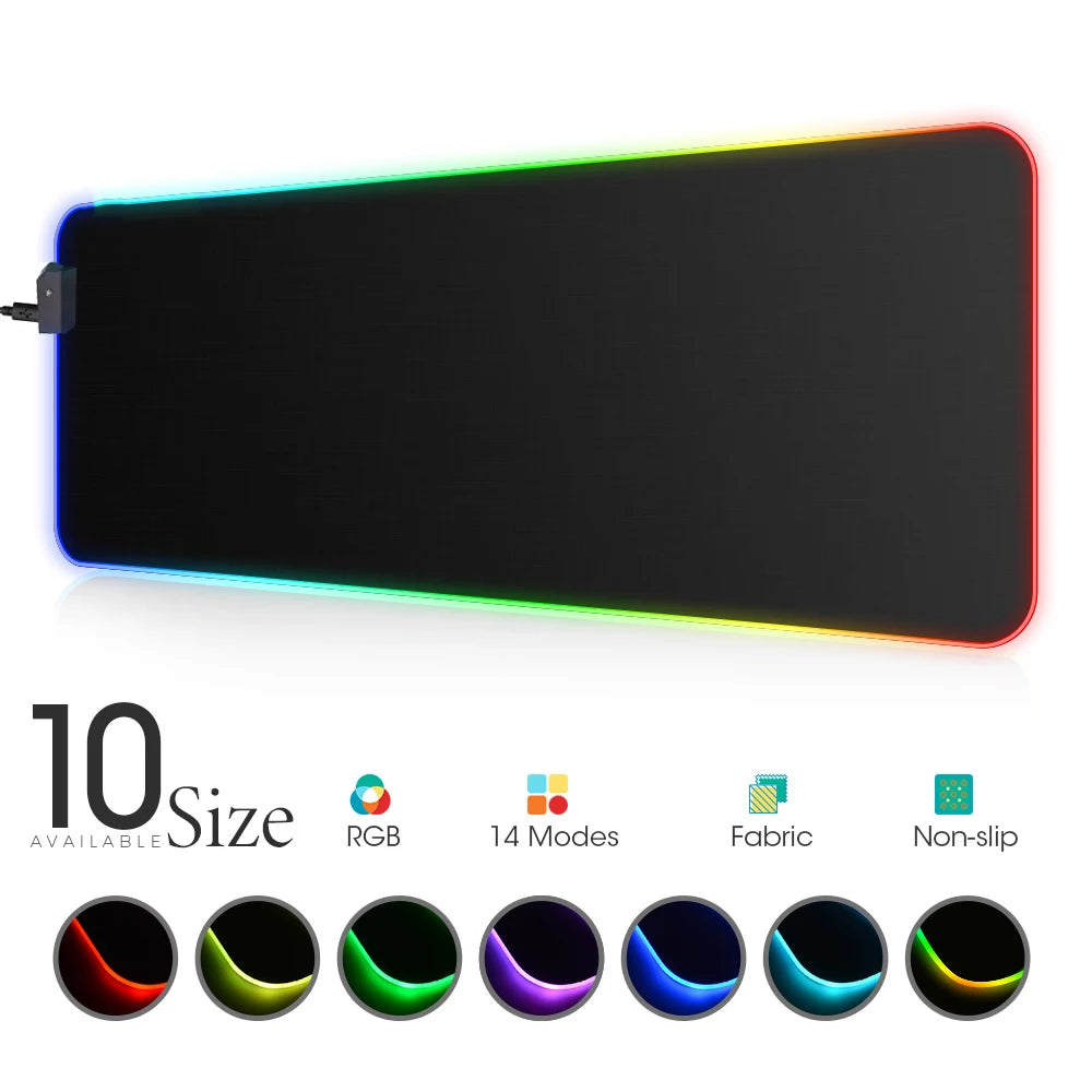Large Game RGB Mouse Pad Chinese Dragon Gaming Accessories HD Print Computer Keyboard LED Mousepad XXL PC Gamer Laptop Desk Mat - WinSupport Tech