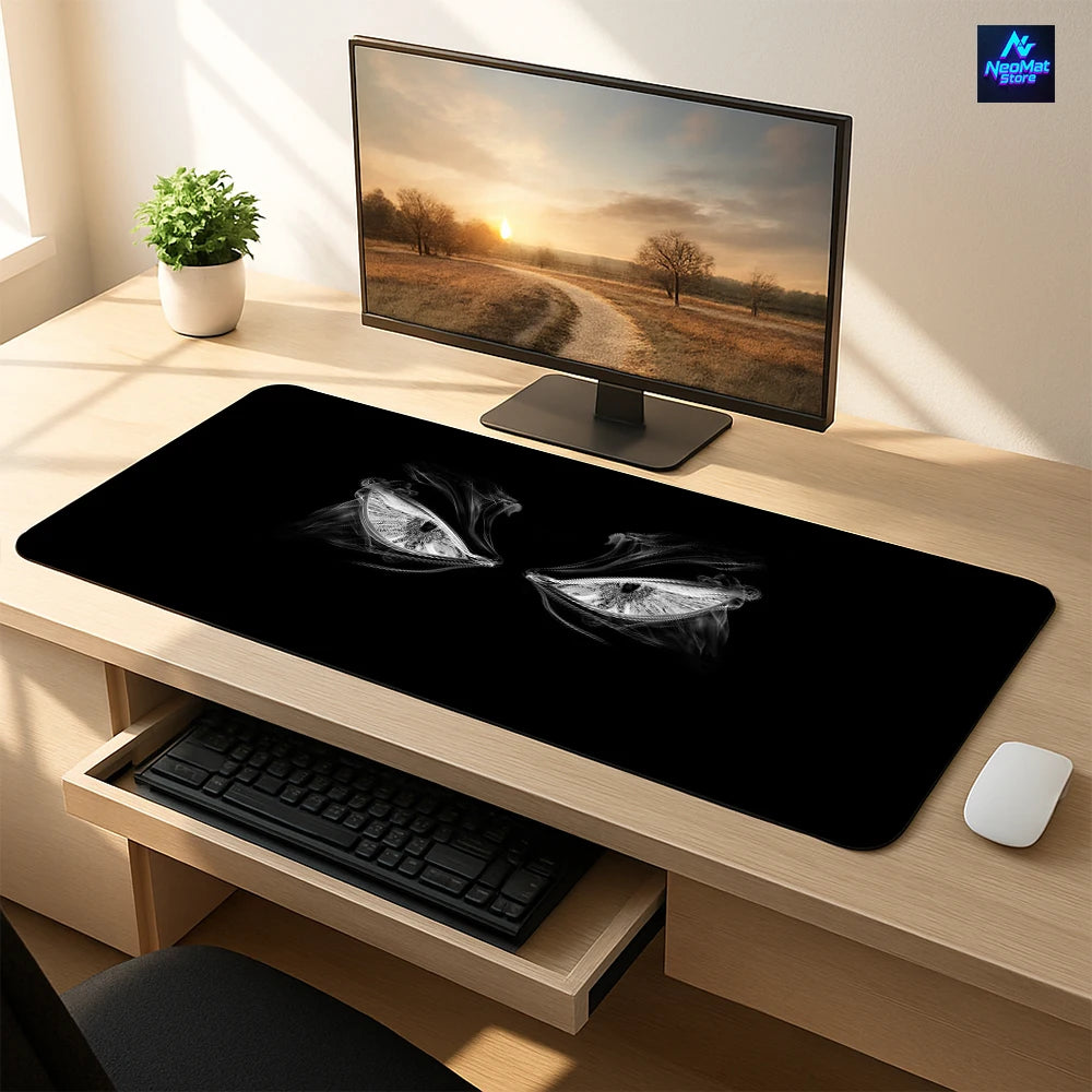 Smoke Eyes Pad Dark Artistic Desk Mat 80x30cm Rubber Nonslip Gaming Home Computer Laptop Playmat Office Mousepad Gamer Mouse Pads