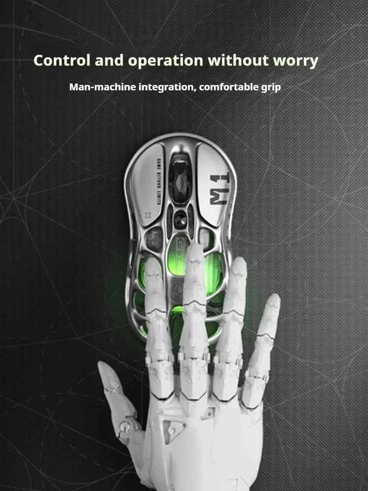 GravaStar M1 M2 Wireless Magnesium Alloy Gaming mouse PAW3395 4K 26000DPI bluetooth 2.4G wired Hollow design Gamer Mouse Gifts