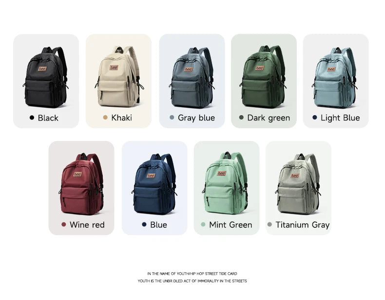 LEE Lightweight 16 Inch Laptop Backpack Women Man Oxford Middle High School Bag Large Capacity Teenage College Student Schoolbag