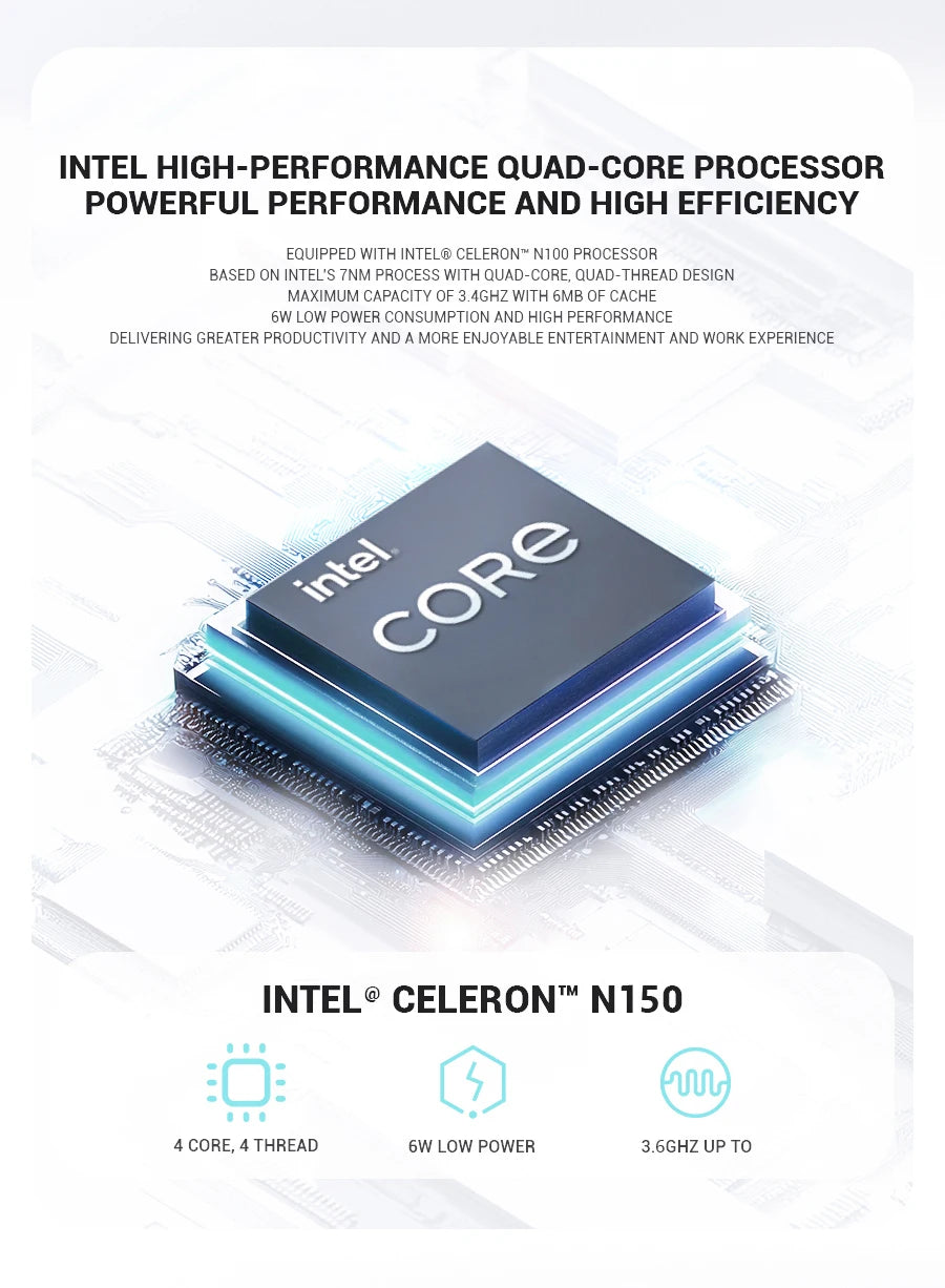 Firebat AT15 Laptop Intel N150 N100 CPU 15.6 Inch 16GB RAM SSD 512GB 1TB Lightweight Business Computer Notebook BT4.2 WiFi5 - WinSupport Tech