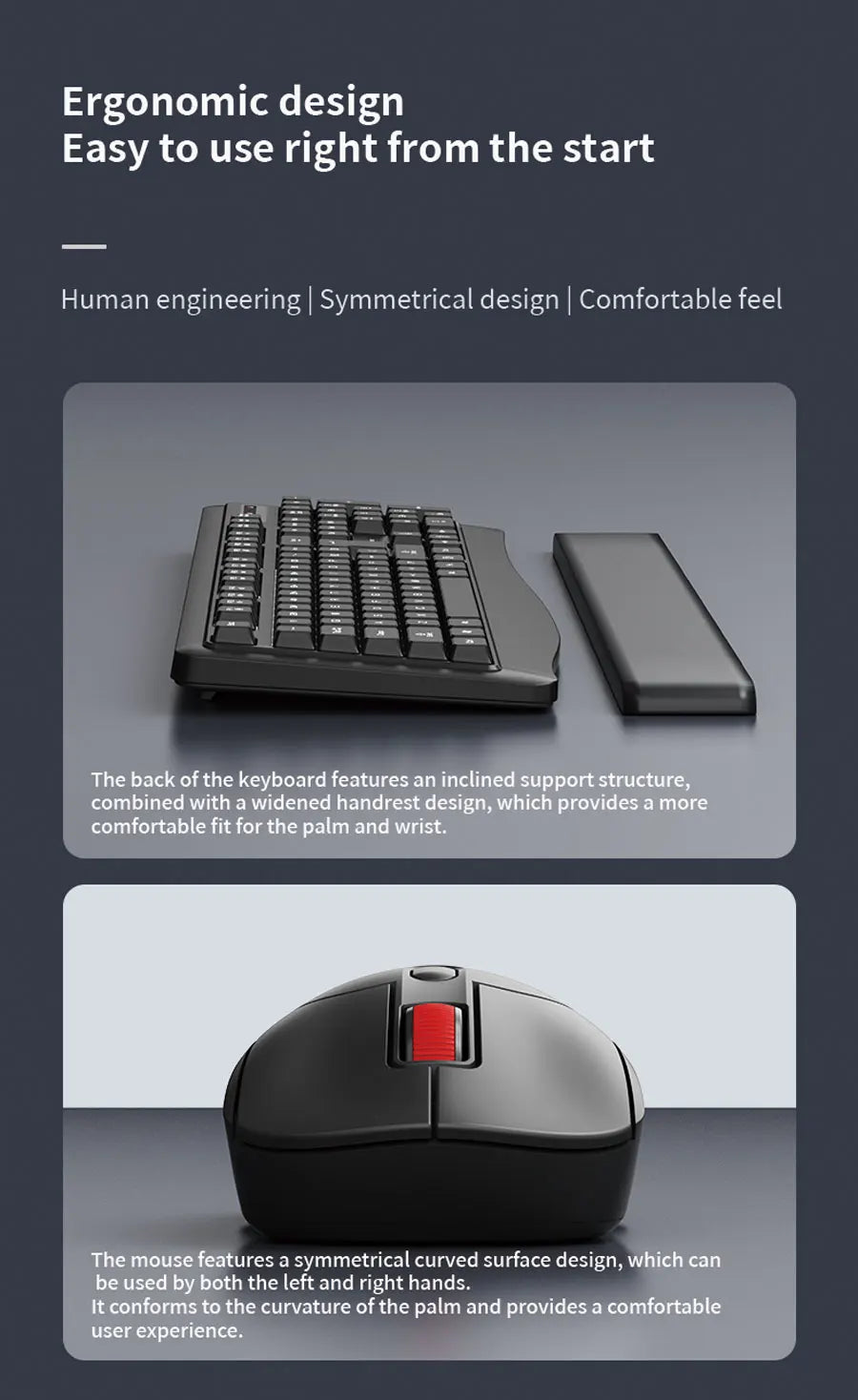 Lenovo Wireless Keyboard and Mouse Combo Full-Size 104 Key Quiet Office Set with Silent Click Compact USB Receiver for Pc Laptop
