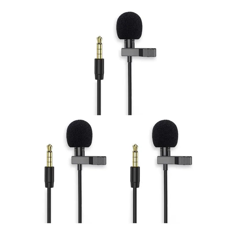 1/3/5pcs Portable 3.5mm/Type C Mini Microphone For Phone Clip-On Lapel Lavalier Professional Mic For PC Laptop Mobile Microphone