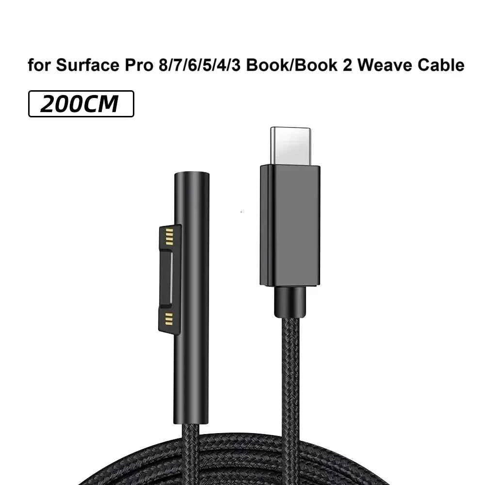 15V 3A 65W Type C Power Supply Charger USB C PD Charging Cable for Microsoft Surface Pro 8/7/6/5/4/3 Laptop Book 3/2/1 GO