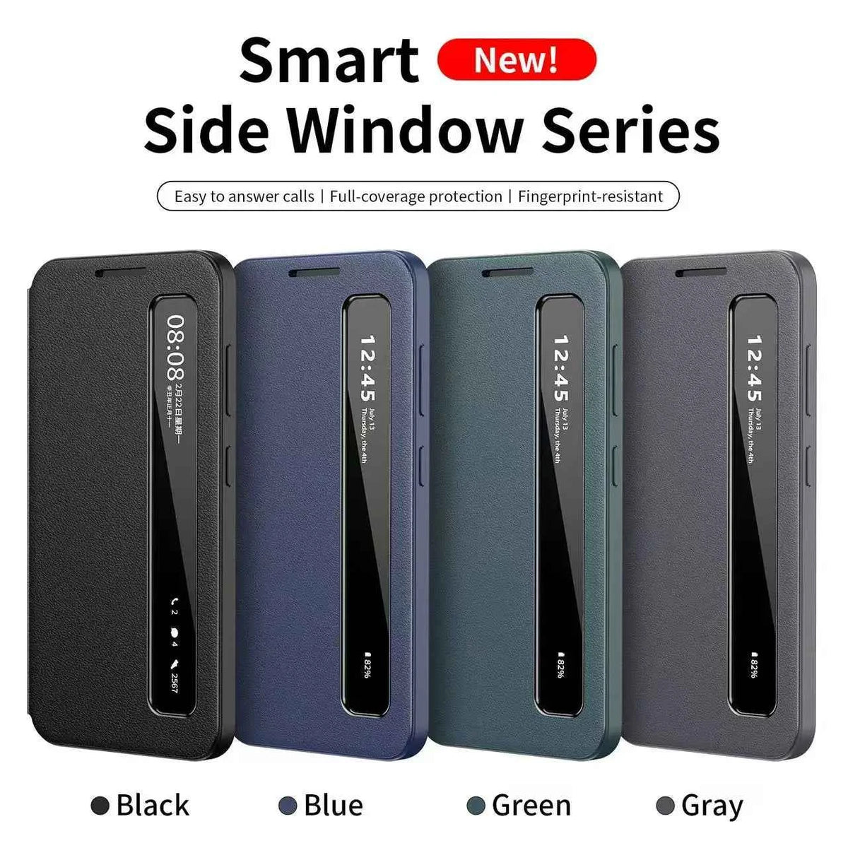 Original Smart Leather Case for Samsung Galaxy S26 S25 S24 S23 S22 Ultra A57 A56 A55 Window View Touch Display Flip Shell Fundas
