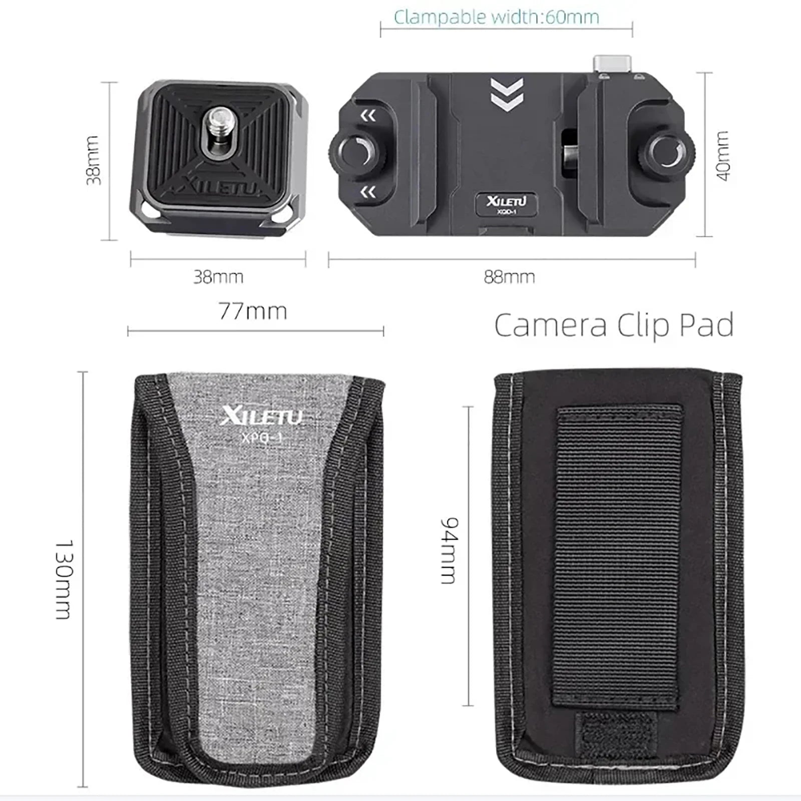 Backpack Quick Release Plate Clip Camera Quick Switch Tripod Slider Installation Adapter Camera Clip w/ Arca Swiss for Backpack
