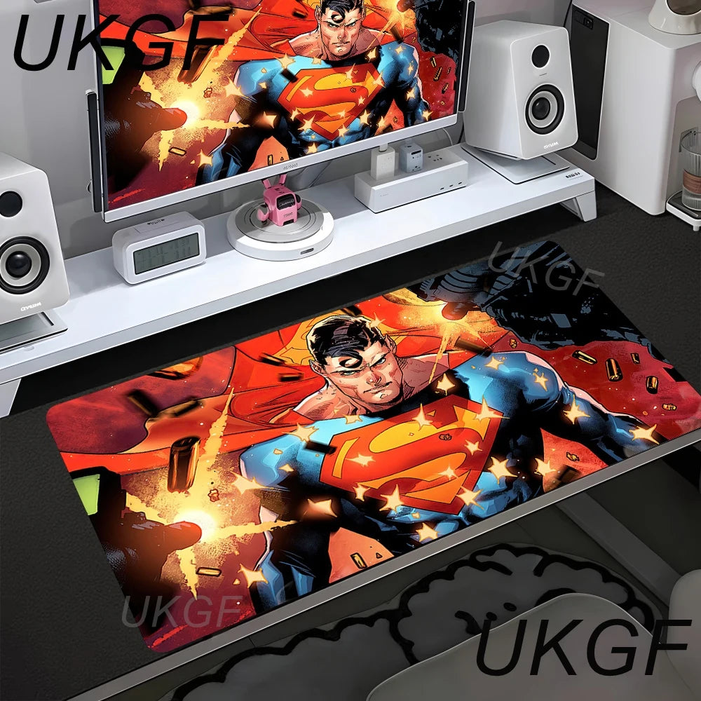 Anime S-Superman Mouse Pad Office PC Speed Gamer Keyboard Mousepad Laptop Gaming Accessories XXL Desk Mat 900x400 Carpet