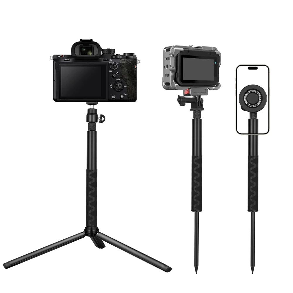 Golf BallHead Mobile Phone Magnetic Stand Outdoor Swing Fishing Insertion Photography Selfie Stick Hand Tools for Magsafe iPhone