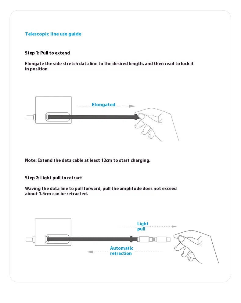 Anker Nano Charging Station USBC Power Strip 2.3 ft Anker InstaCord Retractable Cable 100W Fast Charging Desktop Chinese display