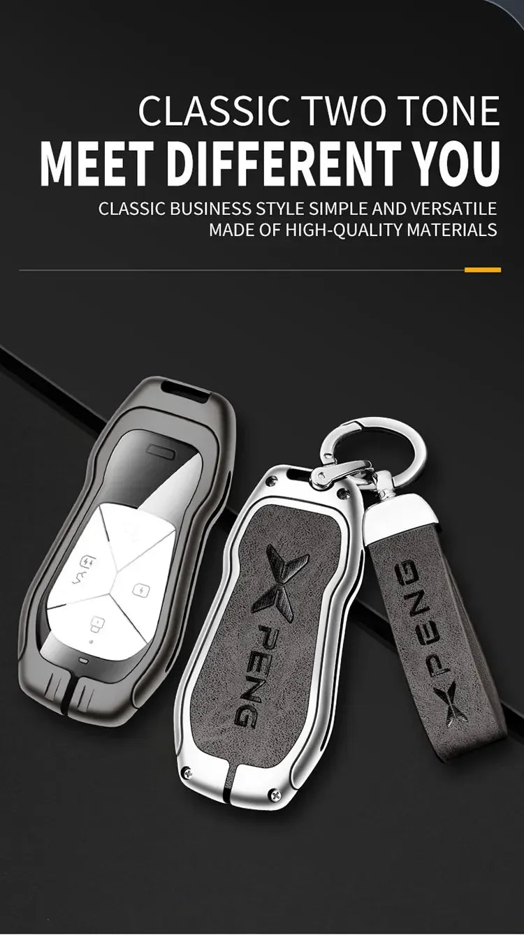 Metal Car Key Fob Cover Case Shell For Xpeng Xiaopeng P5 P7 G9 G3i Holder Interior Keychain Leather Accessories