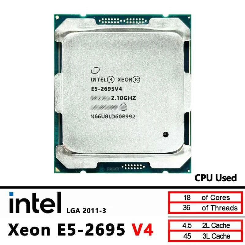 Intel Xeon E5 2695 V4 Used 2695V4 CPU Processor 2.1GHz 18 Cores 45M 120W 14nm LGA 2011-3 Server CPU
