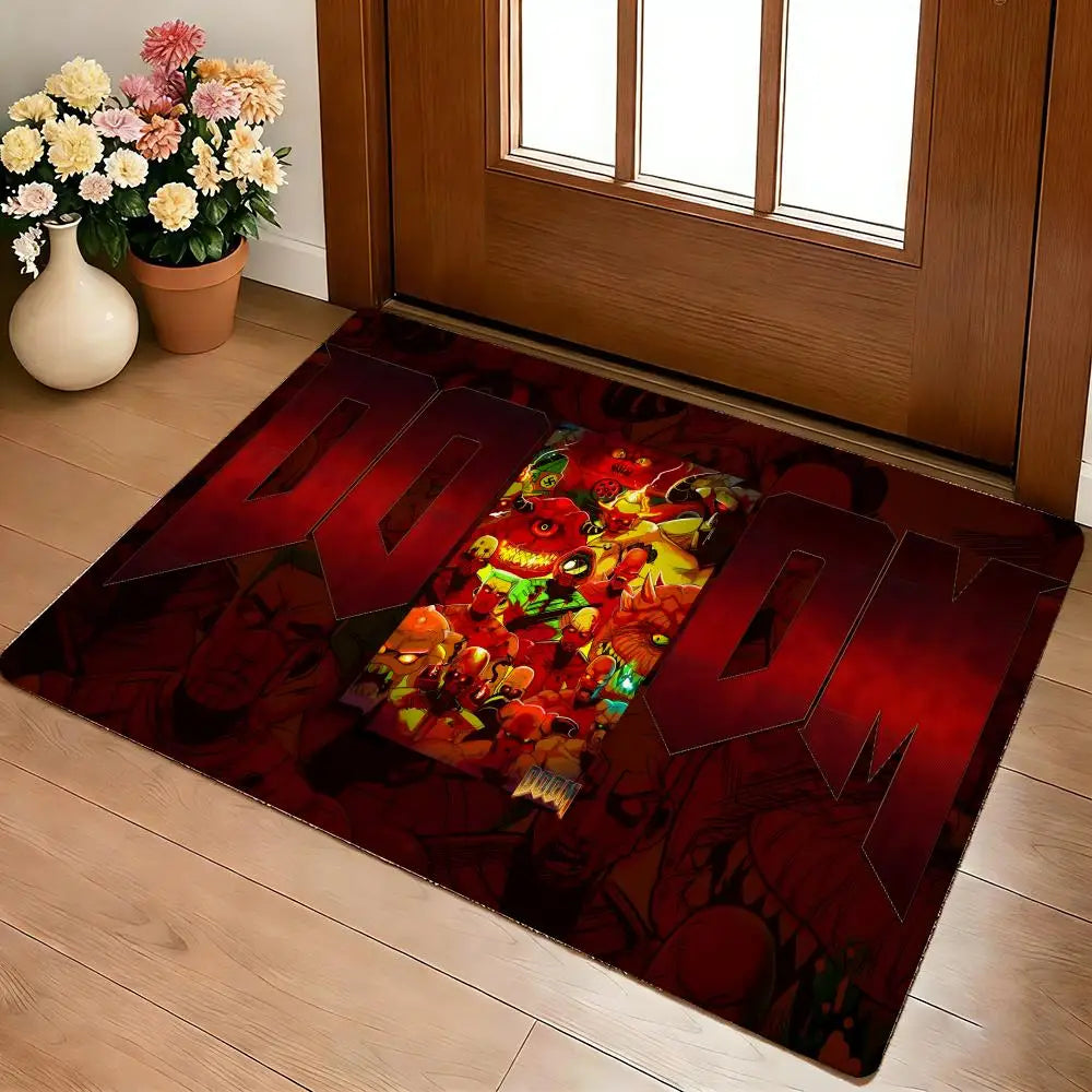 Shooting Game D-Doom Floor Mat Cozy Flannel Soft Thick Non-Slip Mat For Living Room Bedroom Kitchen Decor Rugs