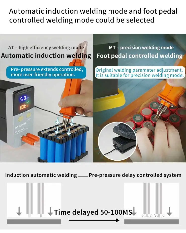 Heltec 21KW 36KW 42KW Capacitor Storage Battery Spot Welding Machine/Portable Small Spot Welder LED Display 0.5mm Thickness