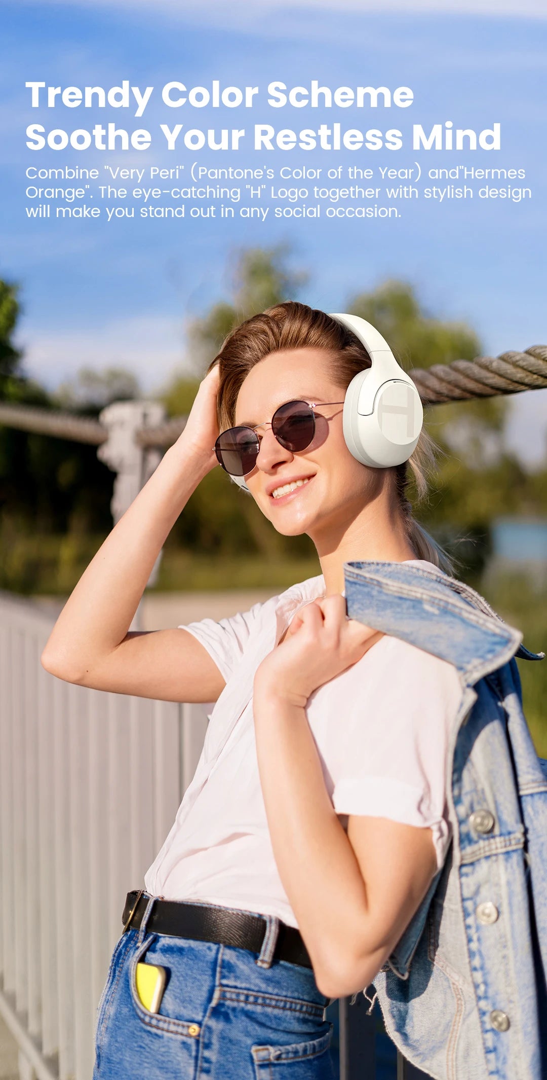 HAYLOU S35 ANC Wireless Bluetooth Headphones 42dB ANC ENC Over-ear Headphone Noise Cancellation 60H Playtime Earphones Men Women