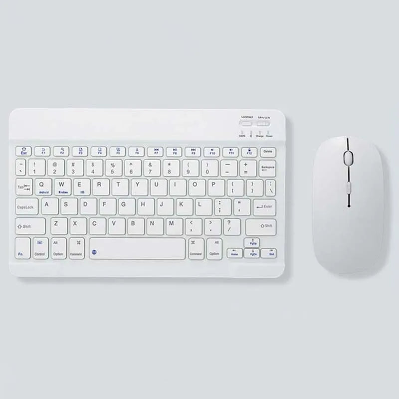 with Bluetooth Keyboard Mouse for Tablet PC 78Key 10inch Rechargeable Wireless Keyboard 1200dpi Mice Set Combo for Laptop