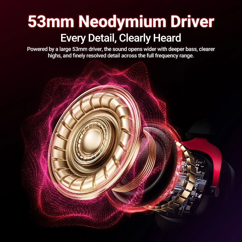 QCY Heroad VT200 Wireless Gaming Headset Detach Mic Over ear Headphone Tri-Mode 7.1 Surround Sound for PC/PS4/PS5 Headset Gamer