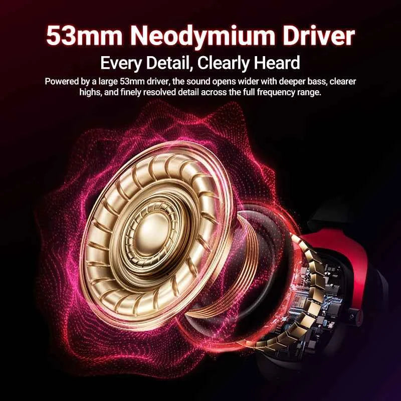 QCY Heroad VT200 Wireless Gaming Headset Detach Mic Over ear Headphone Tri-Mode 7.1 Surround Sound for PC/PS4/PS5 Headset Gamer