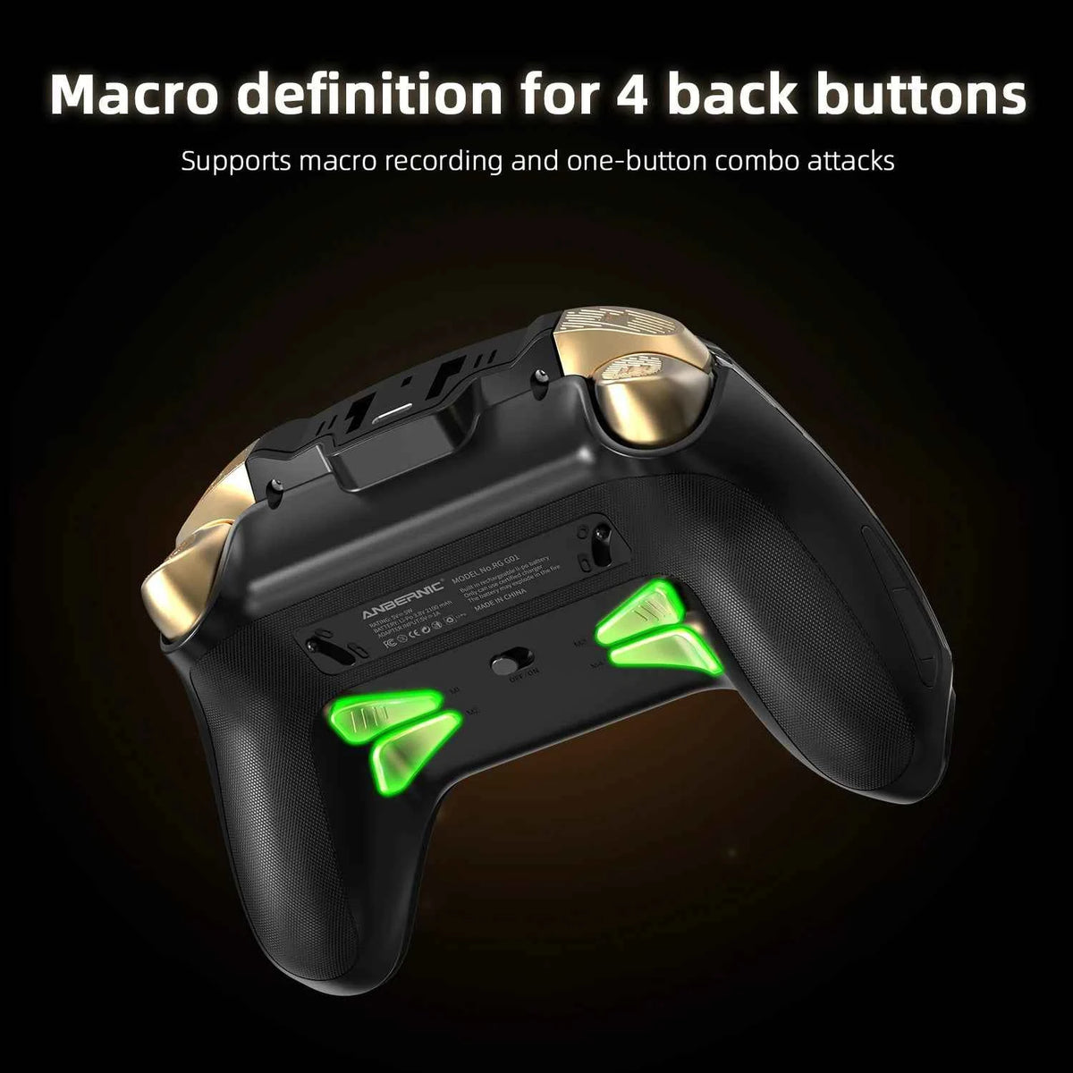 Anbernic RG G01 Interactive Screen Wireless Gaming Controller Compatible with PC/Steam/Linux/Android/Switch/IOS 2.4G Wireless Bluetooth Controller Gamepad Hall Effect Triggers