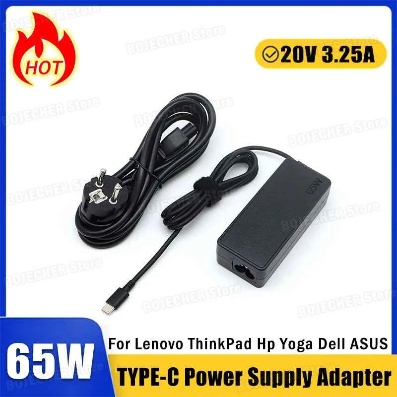 65W 20V 3.25A USB C Interface Power Supply Adapters For Lenovo ThinkPad Hp Yoga Dell ASUS Fast Charging TYPE C Laptop Charger