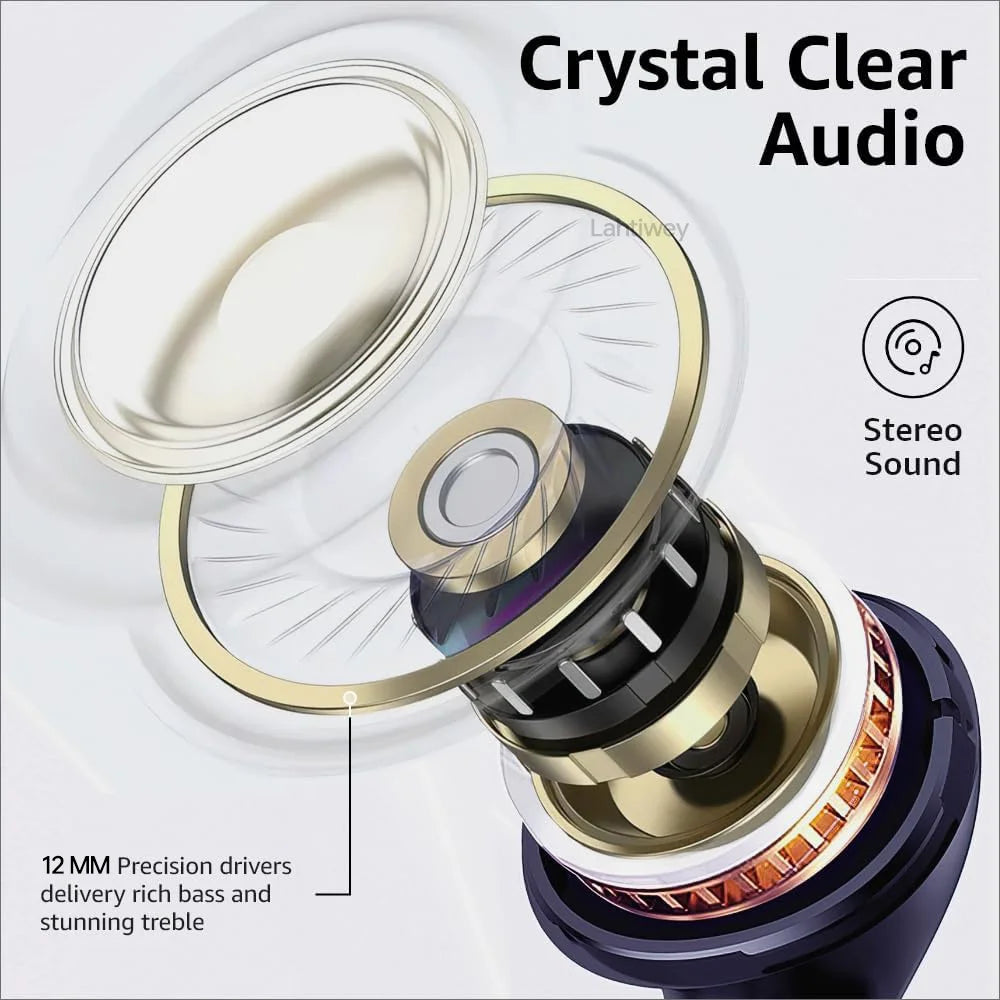 Hybrid Active Noise Cancelling Wireless Earbuds Bluetooth Earphones,in Ear Wireless Headphones ANC, TWS Bluetooth 5.3 Headsets
