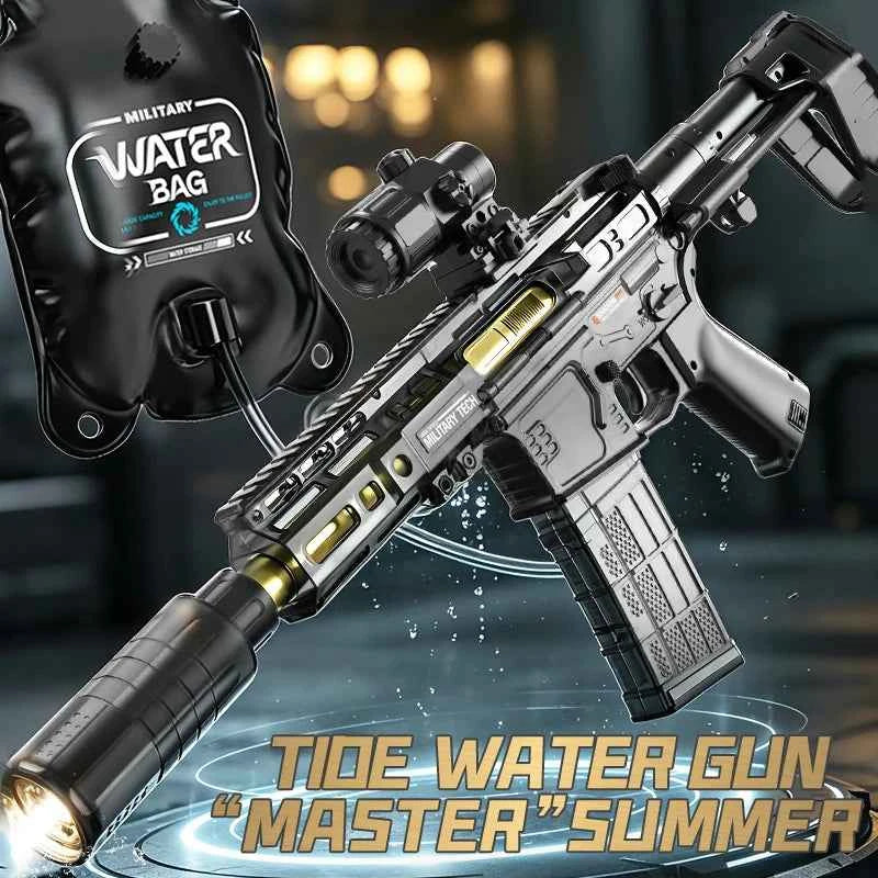 Outdoor SLR Electric Water Gun Toy 2000ml Bag Backpack High Pressure Long-range Rifle Model Water Pistol Summer Toy for Boy Gift