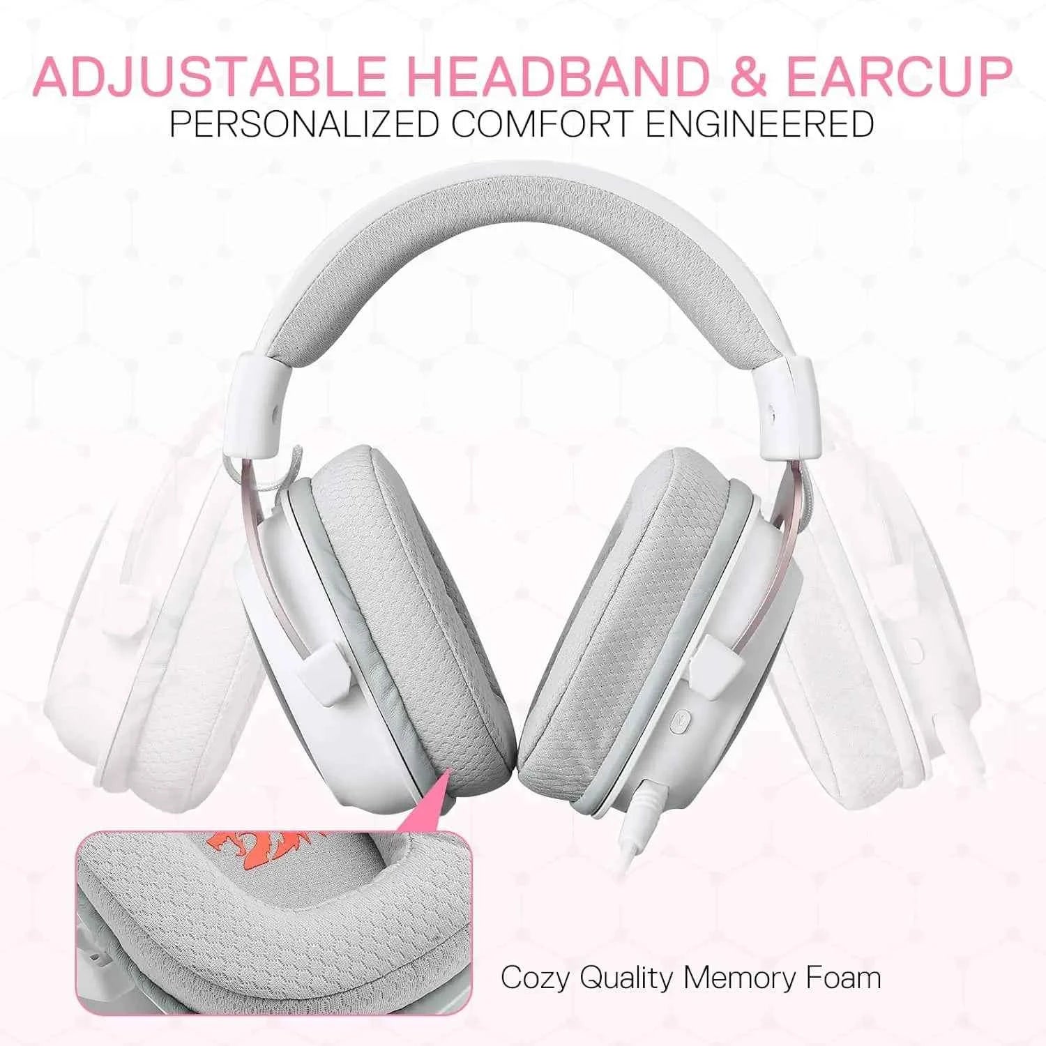 Redragon H510 PRO 3-Mode RGB Gaming 7.1 Surround Sound Headset,53MM Audio Drivers in Memory Foam Ear Pads Headphone