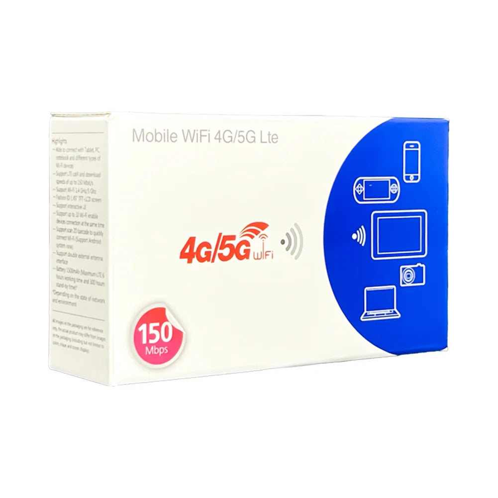 4G LTE Mobile WiFi Router with SIM Card Slot 150Mbps Wireless Router Repeater Mini Outdoor Hotspot for Home Office RV Camping