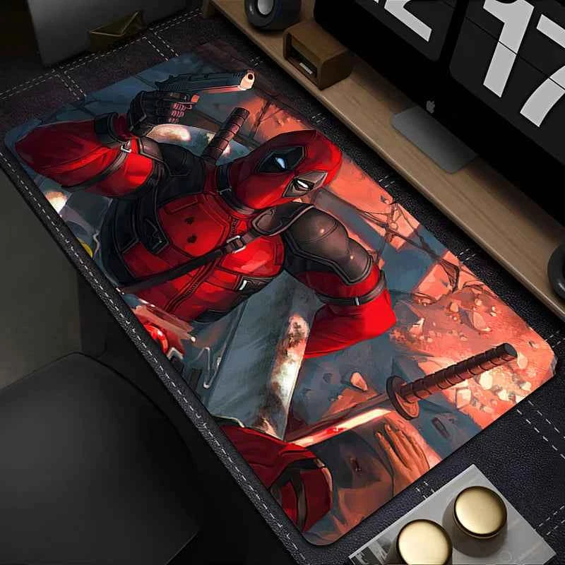 Marvel Deadpool Anime Mouse Pad Office PC Gamer Cabinet Mouse Mat Laptop 900x400 Keyboard Mousepad Extended Desk Mat Cool Carpet