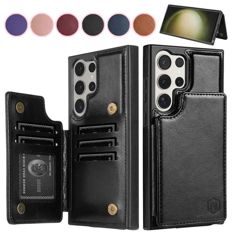 Wallet RFID Blocking Layer Protect Anti-Theft Magnetic Leather Case For Samsung Galaxy S26 Ultra S26 Plus S26 Cover