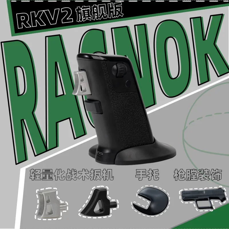 RAGNOK Gun-Shaped Gaming Mouse Black Switch Trigger Dual-Mode Charging Vertical Wrist-Support Ergonomic Design FPS