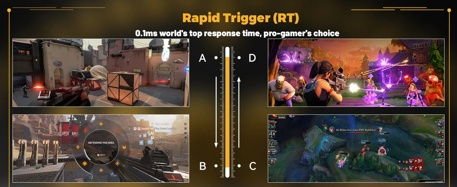 X60 HE 60% Rapid Trigger Wireless Gaming Keyboard,Hall Effect Magnetic Switches,Adjustable Actuation,8KHz Polling Rate